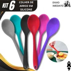 Kit 6/3/2 Colher de Silicone para Servir Arroz Utensílio Para Cozinha Resistência Térmica
