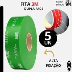 Fita Dupla Face Multiuso Adesiva 4,5m x 1,8cm 1 a 5 Unidades Para Fixação e Acabamento