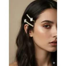 Kit c/ 2 Presilhas Bico de Pato Trevo (Branco) Presilha de Cabelo Prendedor Piranha Hair Prendedor