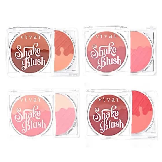 Blush Vivai Shake Compacto em Pó cores yogurts pó maquiagem feminino Duo