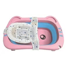 Banheira Gatinho Rosa Dobrável P/ Cachorro E Gatos Portátil