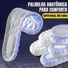 Palmilha Unissex Esportiva Reforçada Cinza Nº 37-38 Confortável Ajustável