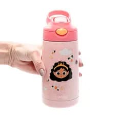 Garrafa Térmica Princesa 350ml Vácuo Isolante com Canudo Silicone