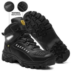 Bota Coturno Masculino Motoqueiro  Couro Legitimo Impermeável Lançamento