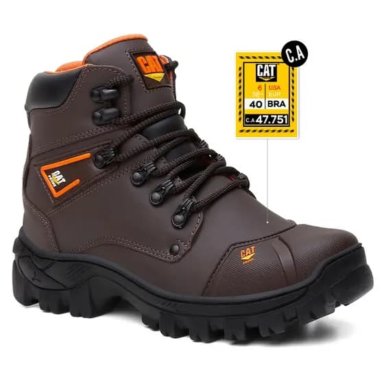 Bota Masculino De Couro Legitimo Com Certificado De Aprovação C.A