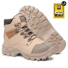 Bota Coturno Masculino Em Couro Legitimo Bico PVC Original Com CA 47.751