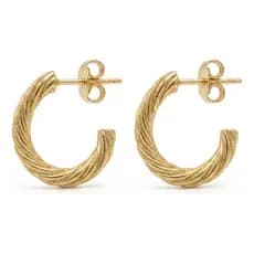 Brinco Argola Torcida Pequena Banhado Ouro 18k Antialergico Elegante