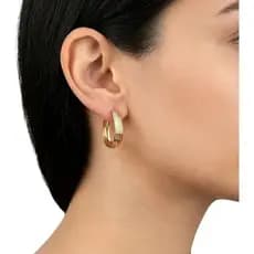 Brinco Argola Grande Oval Banhado A Ouro 18k Luxo Elegante