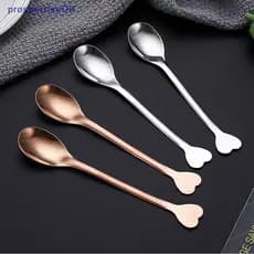 [newpros] 2pcs Colher De Café Em Forma De Cabo De Aço Inoxidável Chá Infantil De 3 Cores Lindo Use Cozinha [pubr]