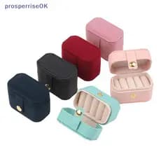 [newpros] Mini Bolsa Portátil Para Armazenamento De Joias , Viagem , Couro Simples Ou Anel De Veludo , Brincos Nelace ,