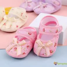 Sapatos Baixos de Verão para Bebê Meninas Infantil, Sapatos de Princesa Florais Antiderrapantes com Laço, 0 a 12 Meses