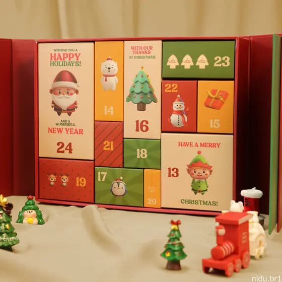 Calendário De Contagem Regressiva De Natal Vazio Novidade DIY Diversão Para Todas As Idades . Reunião Festiva Familiar
