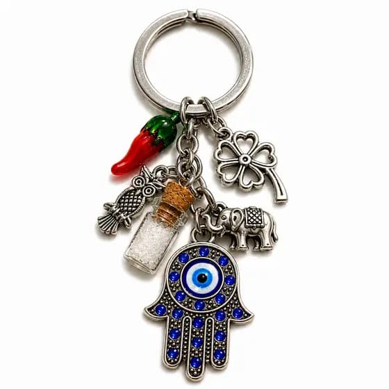 CHAVEIRO MÃO DE HAMSA COM SAL