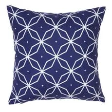 CAPA DE ALMOFADA SAFIRA ESTAMPA 4 043X043CM BRANCO E AZUL JOLITEX