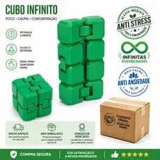 Brinquedo Cubo Magico Infinito Fidget Anti Stress E Ansiedade  cor verde
