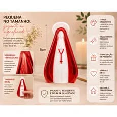 Imagem Nossa Senhora Aparecida 8cm | Santinha Decorativa Premium Batizado Casamento