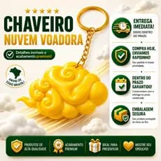 Chaveiro Nuvem Voadora Goku | Pingente Chaveiro Premium | Presente Criativo e Estiloso