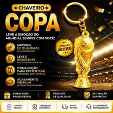 Chaveiro Copa do Mundo Brasil Hexa 2026 Básico | Leve, Resistente e Estiloso