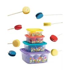 Giplas - Kit Potes Quadrados Tulipa 4 Peças