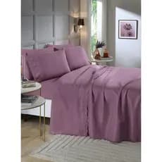 Mundo Lar - Jogo de Cama 200 Fios Roxo Queen 4 Peças