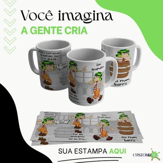 Caneca Personalizada Turma do Chaves | Chapolin | Seu Madruga | Chiquinha | Pro. Girafales | Dona Florinda
