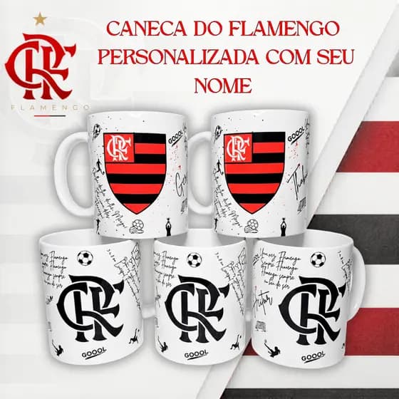 Caneca Personalizada com Nome Time Carioca|Presente criativo|Presente Exclusivo|Brasil|Futebol|Porcelana ou Polímero