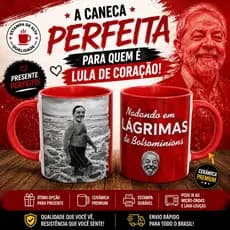 Caneca de Porcelana Lula "Nadando em Lágrimas de Bolsominions"|Lula Presidente|Xícara|Ceramica|Caneca Branca-Colorida