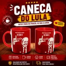 Caneca Personalizada Lula Eu Sou a Lenda | Presente Criativo 325ml Xícara