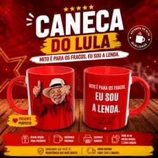 Caneca Lula Frase Eu Sou a Lenda | Xícara de Porcelana 325ml