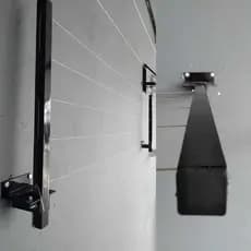 ENVIO FULL Varal Retrátil Dobrável Preto De Parede Em Aço Cabo De Aço Encapado.