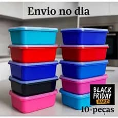 KIT 10 POTES RETANGULARES HERMÉTICOS 1 L RECEPIENTES PARA ARMAZENAMENTOS