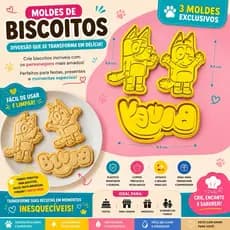 Kit 3 und - Cortador e Marcador de biscoitos Bluey (5 a 6cm)