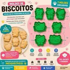 Kit 7 und - Cortador e Marcador de biscoito Hello Kitty (5 a 6cm)