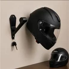 Suporte de Parede para Capacete Moto | Resistente + Fácil Instalação com Buchas e Parafusos
