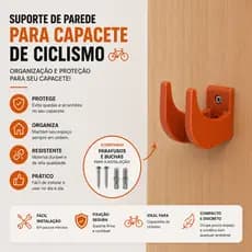 Suporte de Parede para Capacete de Ciclismo | Compacto, Resistente e Fácil Instalação
