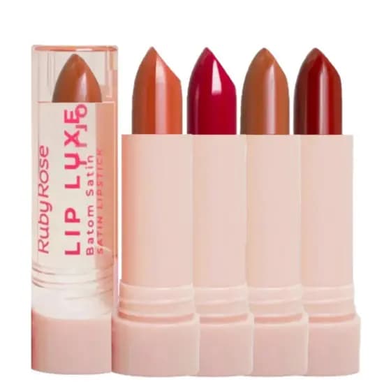 Batom Ruby Rose Lip Luxe Satin Cremoso Hidratante Cor LL60