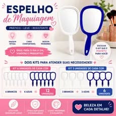 Kit com 6 Mini Espelhos De Mão Colorido Compacto Para Maquiagem Bolsa