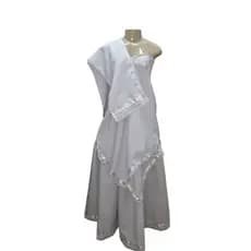 Conjunto baiana arrumadinha com 3 peças, saia, ojá, pano da costa/ branco umbanda candomblé afro religiosa