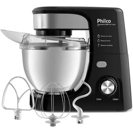 Batedeira Planetária Philco PBP770PI Turbo Inox 775W