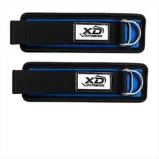 Puxador De Perna Profissional Glúteo Croosover Com Apoio (par) Preto e Azul