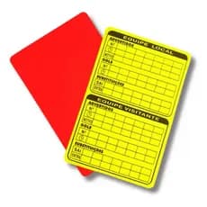 Cartão Arbitro Futebol Oficial Amarelo Vermelho