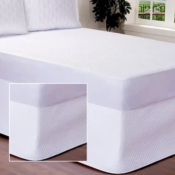 Saia para Cama Box Matelassada Ajustável Microfibra | Solteiro Casal Queen | Elegante e Sofisticada