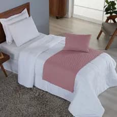 Kit Peseira Solteiro 3 Peças Matelada com Almofada Cheia Microfibra Decorativa