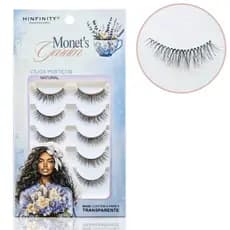 Cílios Postiço Preto Efeito Natural Base De Silicone Transparente Lash Com 3/5 Pares Cerdas Curtas