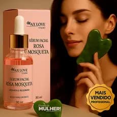 Sérum Facial Rosa Mosqueta + Gua Sha Medicina Chinesa Anti Idade Anti Rugas Skin Care