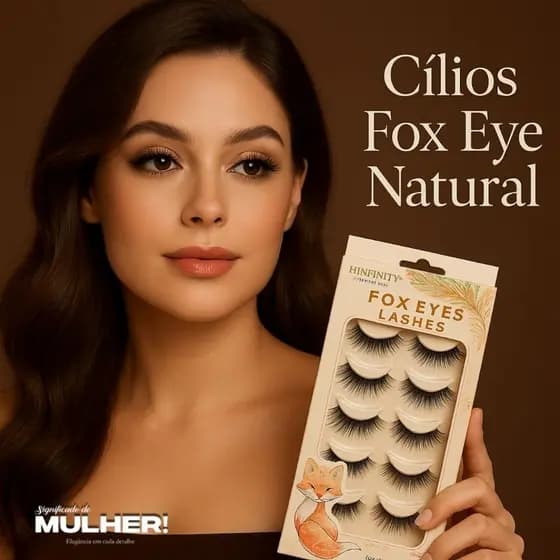 Cílios Postiço Efeito Delineado/Fox Eye 5 Pares Maquiagem Lashes Efeito FOX EYES Lasher