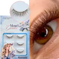 Cílios Postiço Marrom Efeito Natural Base Silicone Transparente Lash 3/5 Pares Loiras e Ruivas