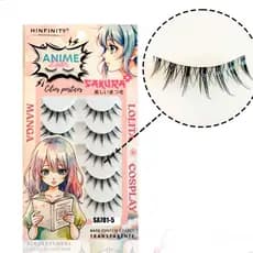 Cílio Efeito De Boneca 5 Pares Delicado Cílios Postiço Cosplay / Anime Mangá Profissional
