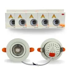 Kit 5 pcs Luminária de Led Spot Teto e Parede Super Led Redondo Bivolt 5 Watts