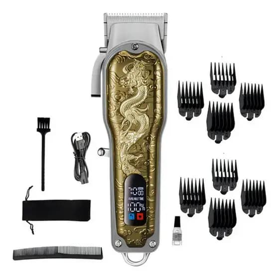 D.s. Dragão Retro Máquina Profissional Barbearia Cabelo Barba Recarregável Cor Dourado